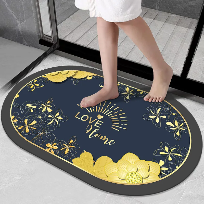 Diatomaceous Earth Shower Mat Portable Bath Mat Stone Absorbing Shower Mat  Non Slip Stone Shower Mat Bathroom Mat Modern Tools - AliExpress