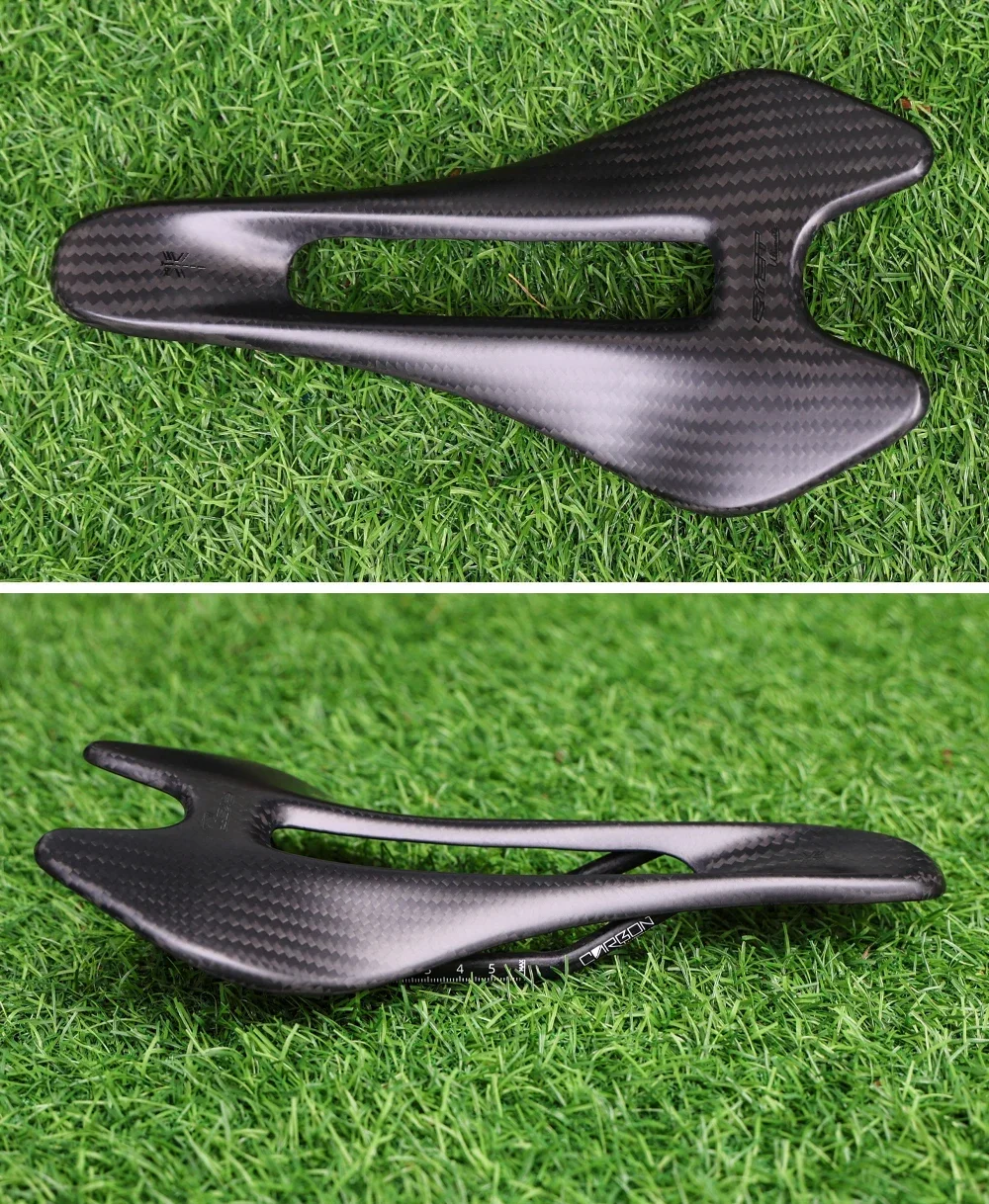 RYET Ultraleichter Vollcarbon-Sattel 3K-Gewebe Oval 58g 6,5X8,5mm 242/122mm Fahrradsattel für Rennrad Mountainbike MTB Fahrradkissen – Detail 10