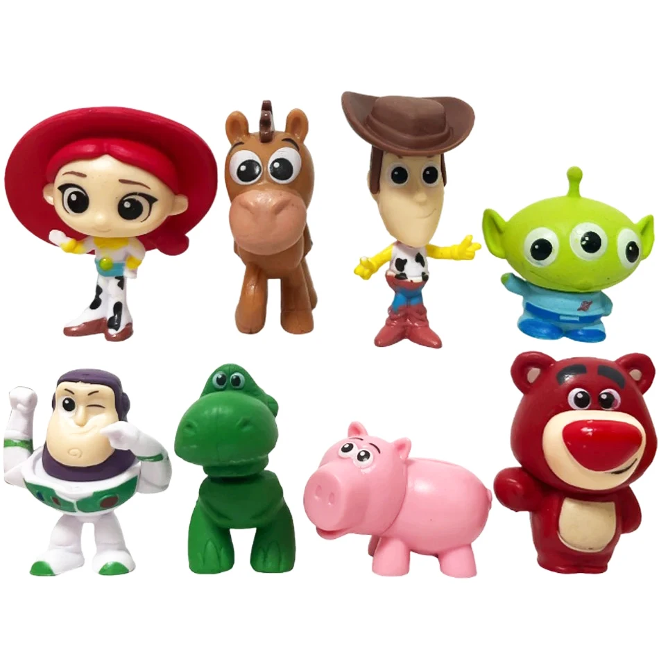 8 Stück Toy Story Buzz Lightyear Actionfiguren Spielzeug Disney Anime DIY Puppen Zubehör Cartoon-Modell Puppen Auto Torten-Deko Kindergeschenke – Detail 7