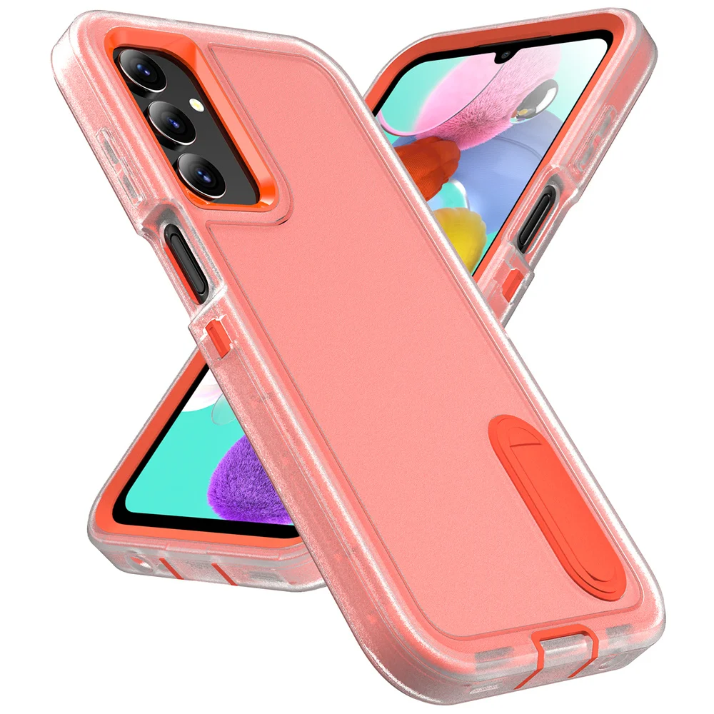 3-in-1 Hybrid Shockproof Armor Case with Matte Folding Stand Cover
