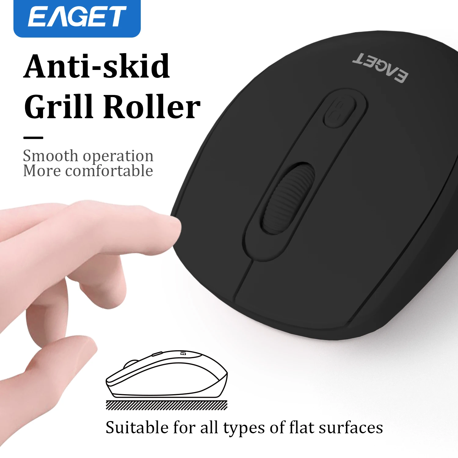 Wireless Mouse Optical Mouse Eaget Replaceable Battery 2.4G USB Three Levels DPl for Computer Laptop PC Mute