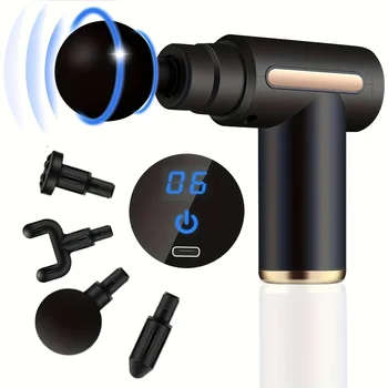 1pc Ultra-Quiet  Massager Gun for Deep Tissue Percussion, Portable Handheld Muscle Massager for Sports Gym, Relieves Muscle Tens 1