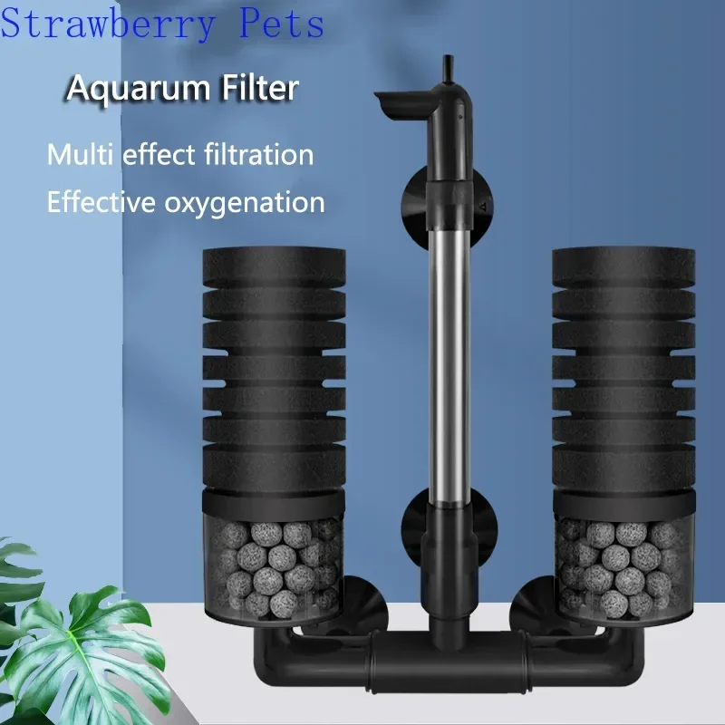 Enhanced Aquarium Biochemical Sponge Filter and Air Pump Skimmer