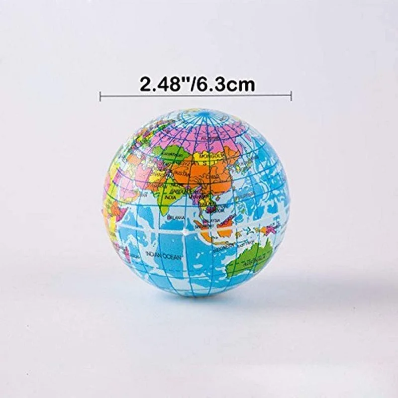 Mini Squeezable Globe Stress Balls Tension Reliver Balls For Children Stress Relief  Party Favo Soft PU Earth Pattern Party Toys 5