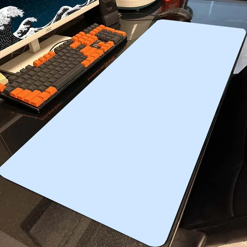

DIY Pure Blue Extended Mousepad Gaming Speed Keyboard Pads Natural Rubber Desk Mat Office Mouse Pad Tapis de Souris 900x400mm