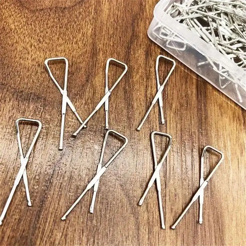 100pcs Stainless Steel Shirt Clips, metal X clip garment clothes socks trousers dress skirt pants packaging peg paper binder