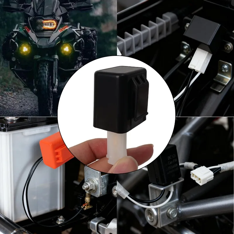Adjustable 2-Pin Electronic LED Flasher Relay with Wires for Bikes Motorcycles Scooters Turn Signals Hyper Flash Blinkers Relay