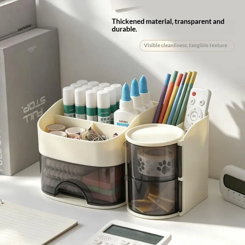 Deluxe Transparent Drawer Beauty Organizer: Ideal for Vanity Storage of Cosmetics, Brushes, and Skincare Essentials
