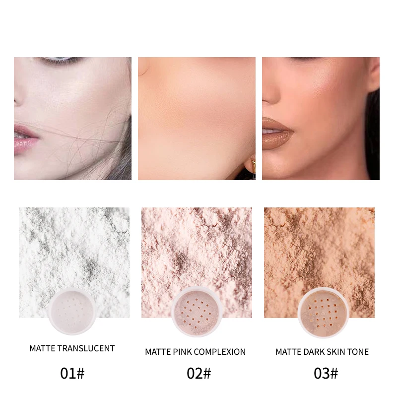 Light Nude Matte Concealer Setting Powder Waterproof Sweatproof Long Lasting Naturally Slimming Oil Controlling and Long Lasting
