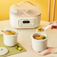 SUPOR Electric Slow Cooker with 2 Pots 0.5Lx2 Electric Stew Pot with Separated Water 220V Ceramic Baby Food Supplement BB Pot 1