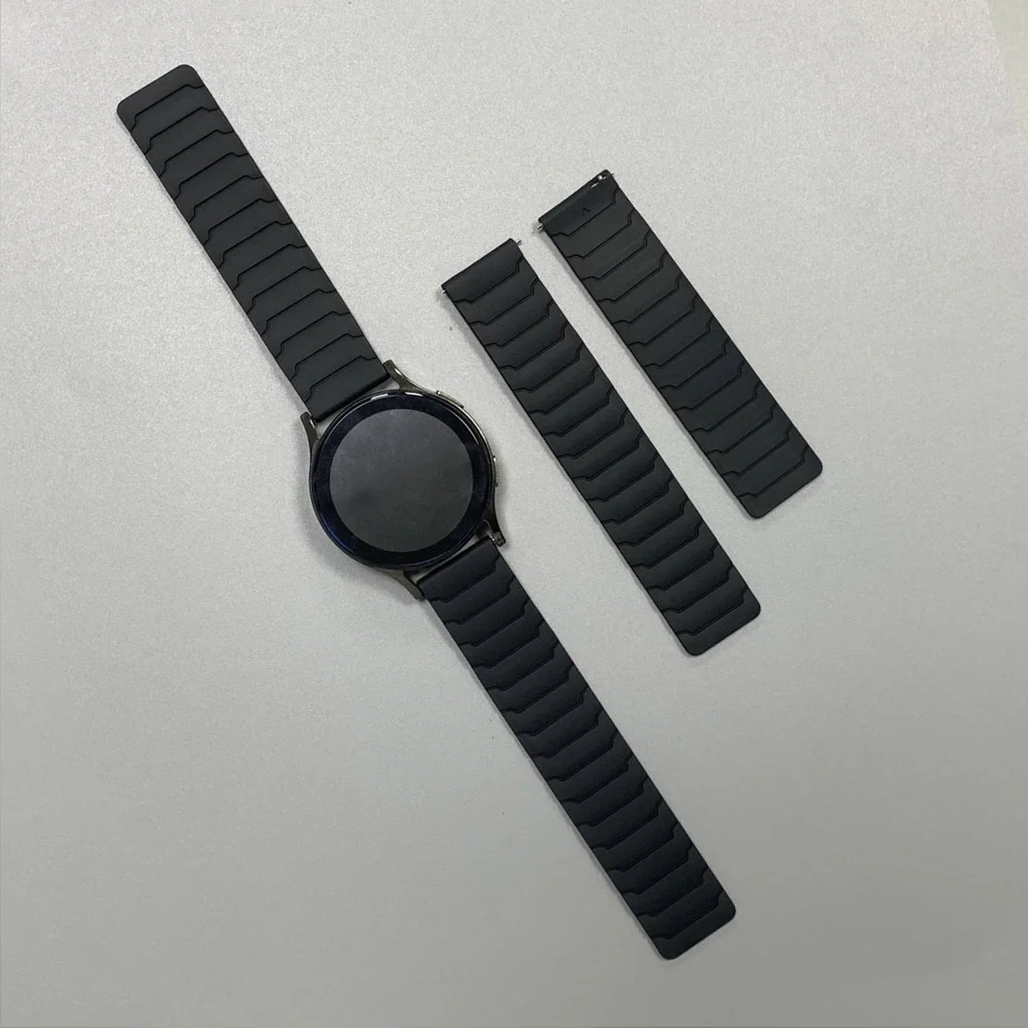 Magnetic Silicone Loop Watch Strap, 22mm/20mm Band Bracelet