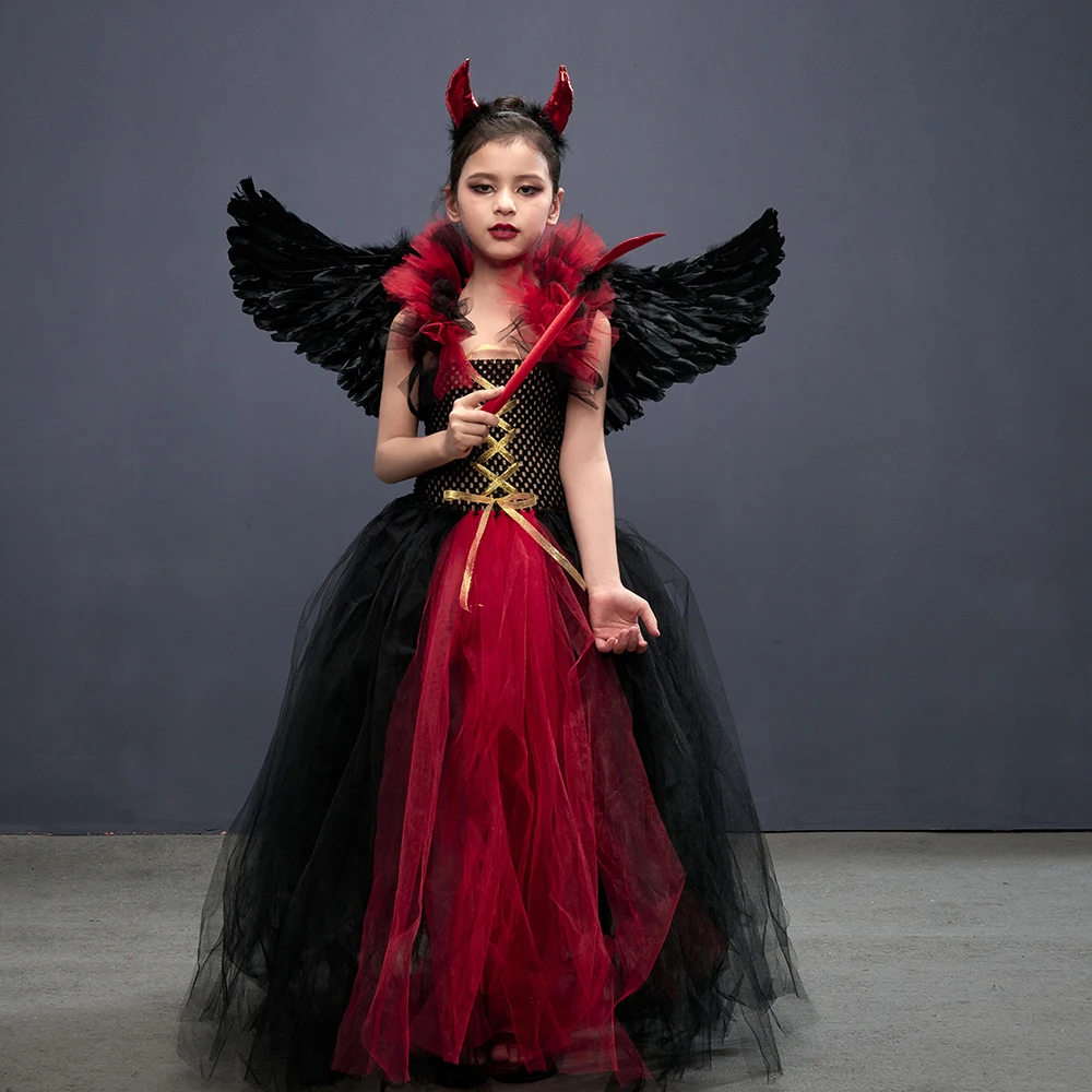 Fantasia Infantil Vampira Bruxa Hallowen Luxoanjo