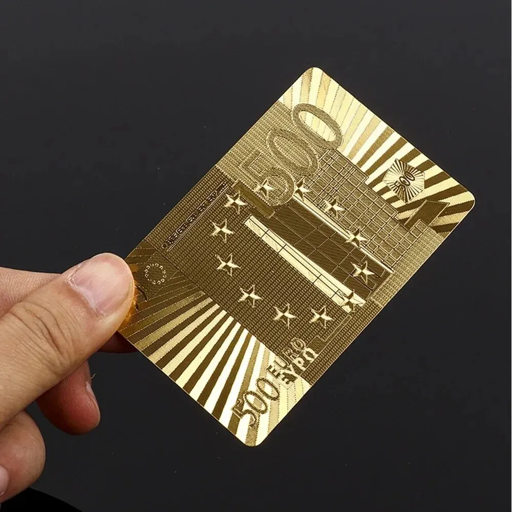 Plastic Playing Cards New Gold Currency Pattern Golden Waterproof PET/PVC Poker Dollars EUR JPY GBP Gold Foil Poker Card Europe
