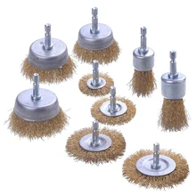 

Promotion! 7 Pack Drill Wire Brush End Brush Set, Wire Brush For Drill 1/4 Inch Hex Shank-Crimped Wire Wheel For Used To Clean R