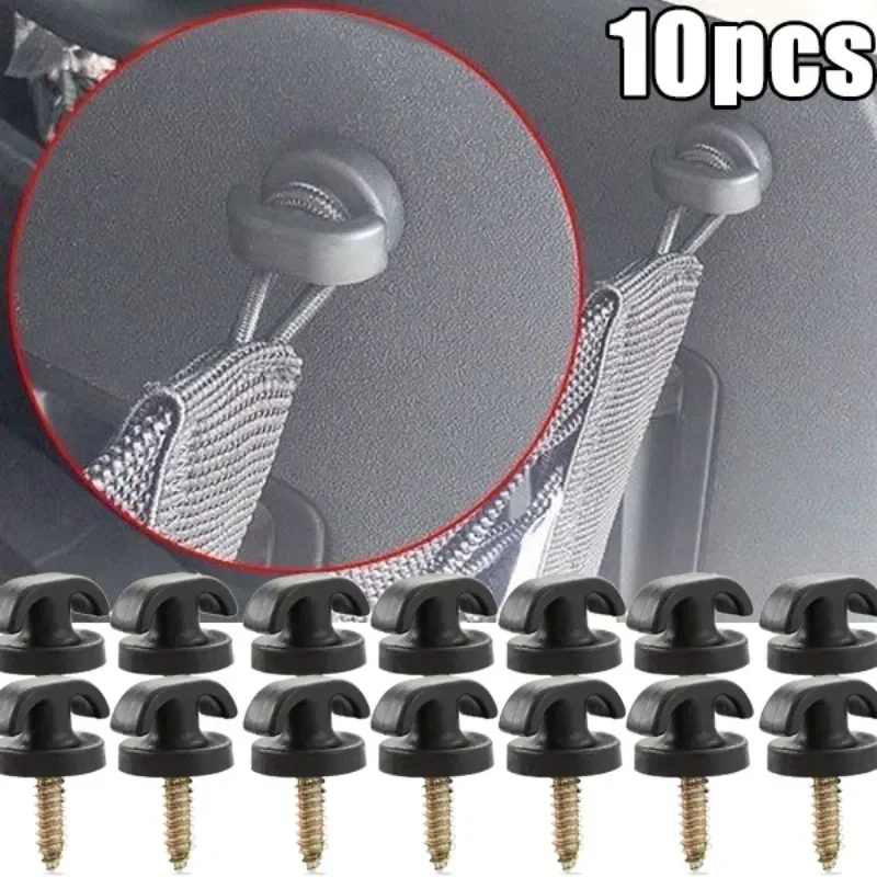 

10-1pcs Universal Car Rear Trunk Envelope Cargo Net Tie Down Hook Ring Loop Hanger Fix Hook Flat Vertical Luggage Pocket Buckle