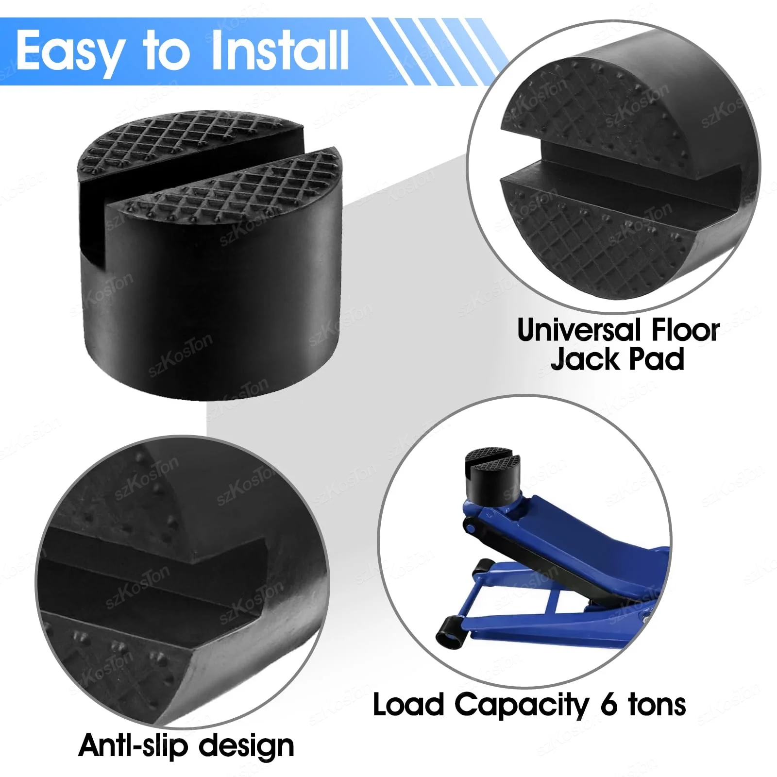 Universal Car Lift Jack Support Stand Rubber Pads Frame Protector Wheel Dolly Adapter Repair Tools