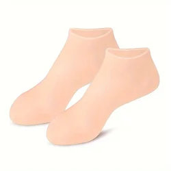 Hydrating Silicone Foot Socks Set with Soothing Lotion and Pedicure Care Kit (2PC-Skin)