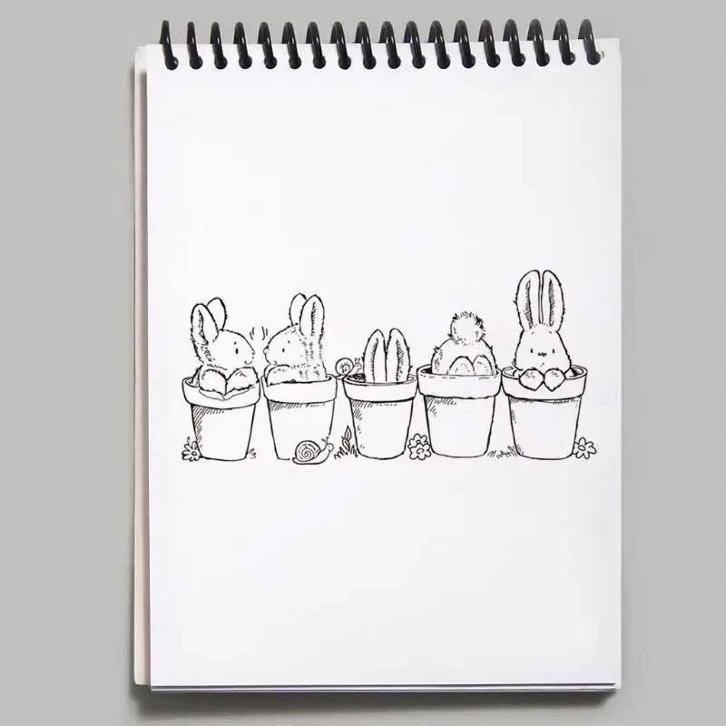 Easter Bunny Potted Plant Silicone Clear Seal Stamp DIY Scrapbooking Embossing Photo Album Decorative Paper Card Craft Art