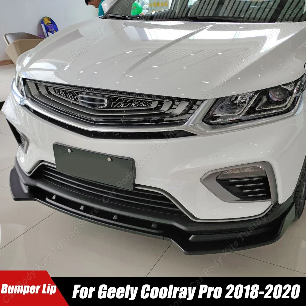 

Car Front Bumper Lips Splitter Spoiler Diffuser Guard Trim for Geely Coolray Pro 2018 2019 2020 Gloss Black Accessories