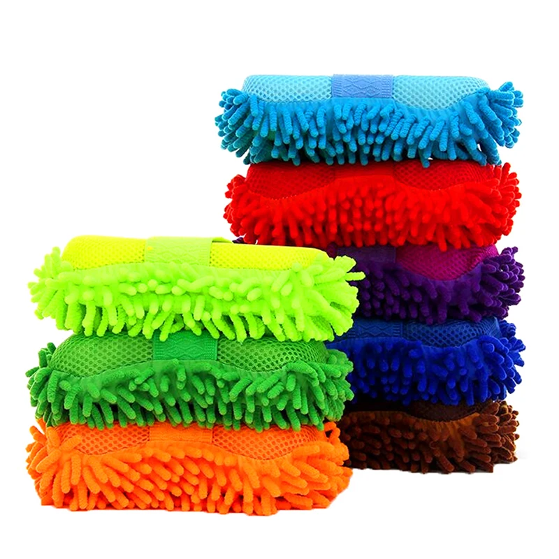 

Car Washing Chenille Sponge Block Gloves Microfiber Coral Fleece Window Cleaning Brushes Auto Supplies