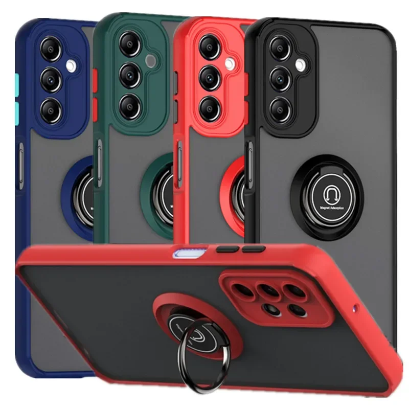 Armor Matte Case with Ring Holder and Magnetic Stand – Durable Protective Cover