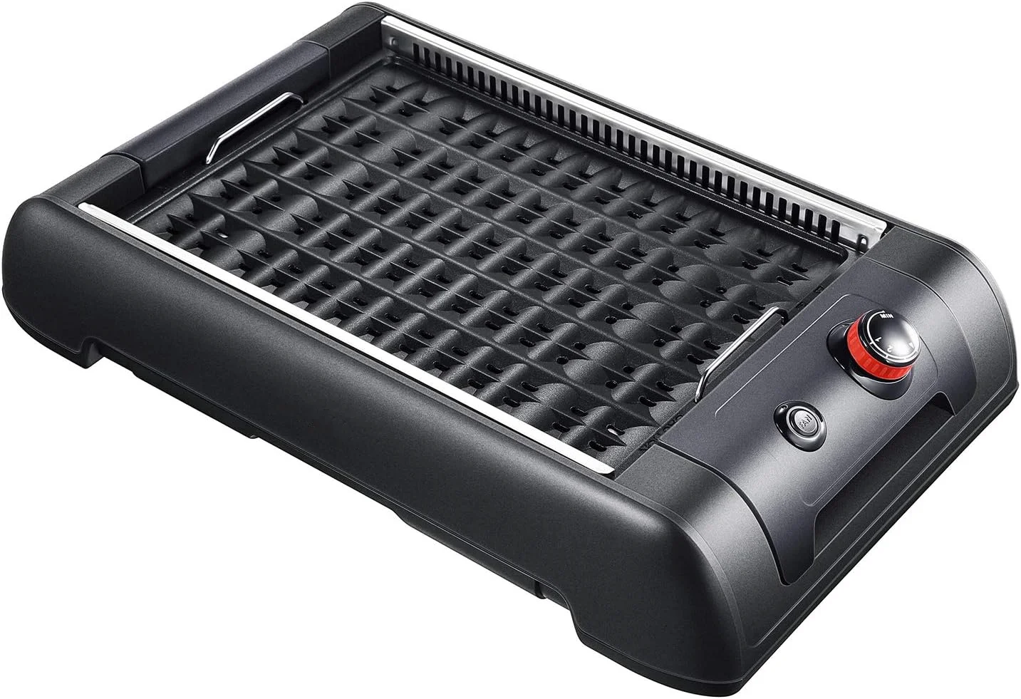 

2-in-1 Smokeless Indoor Grill and Griddle with Interchangeable Plates and Removable Drip Pan + 20 Recipes (Black), Large