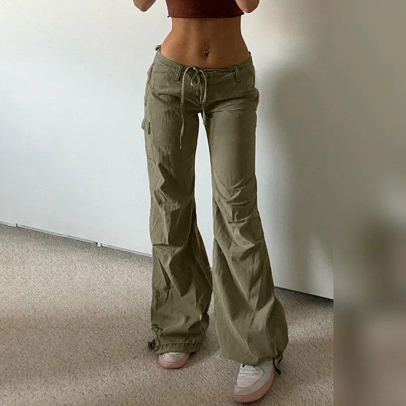 

Women's Casual Pants 2023 New Fashion Bow Lace-Up Pocket Overalls Low Waist Casual Drawstring Pants Free Shipping