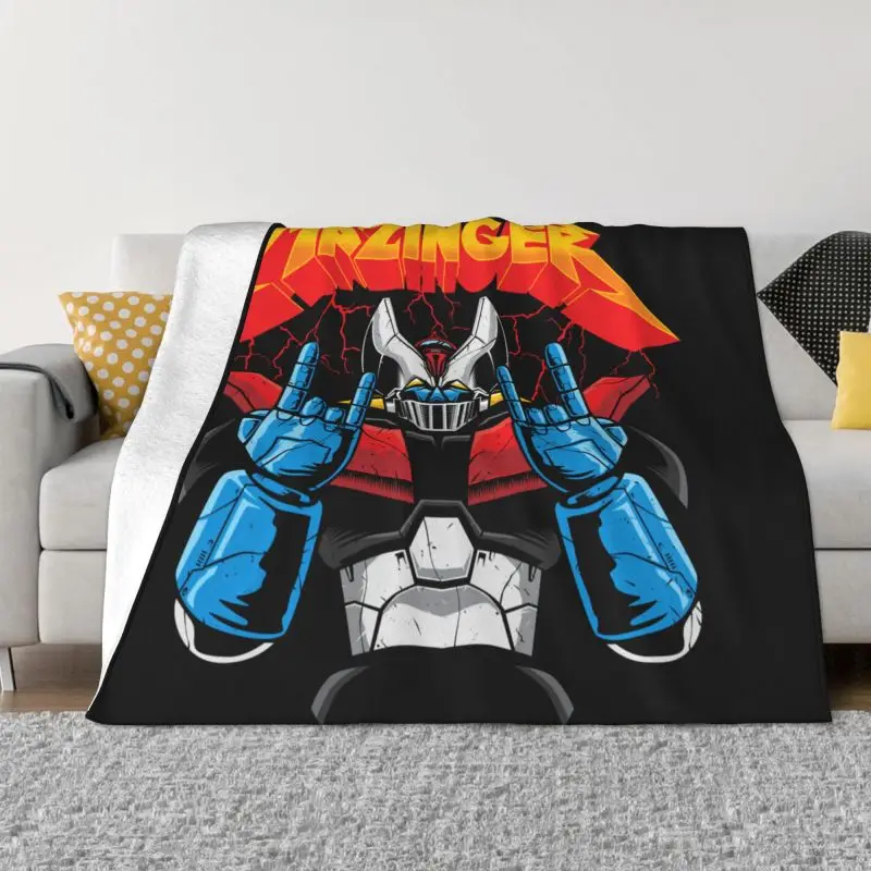 

Mazinger Z Robot Throw Blanket Ultra-Soft Fleece Warm Flannel Vaporwave Fashion Anime Manga Blankets for Bedding Car Sofa Quilt