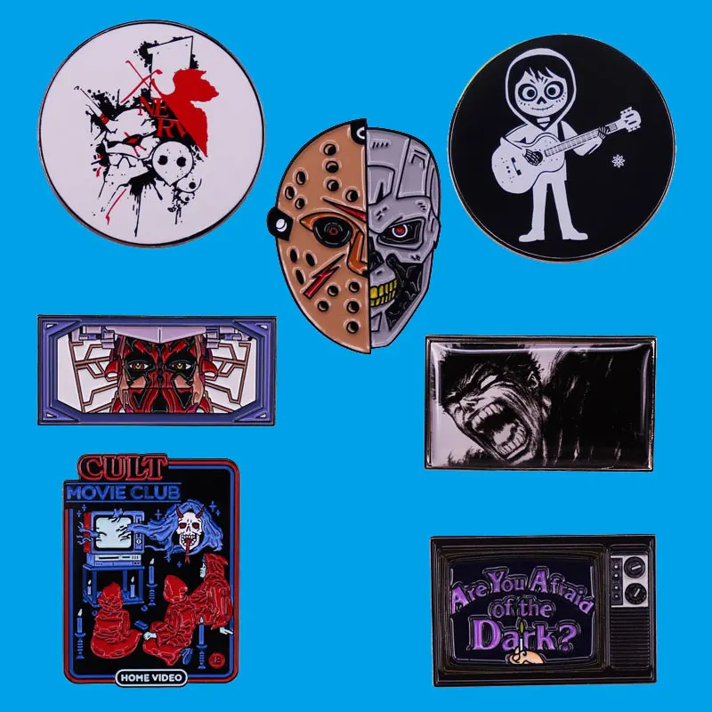 

Horror Pin Badges Brooch Metal Lapel Pins for Backpacks Brooches for Women Fashion Halloween Jewelry Accessories Gifts