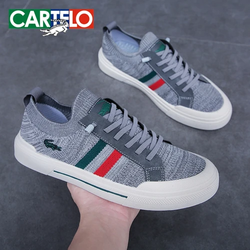CARTELO 남성용 가황 패션 스니커즈, 통기성 편안한 플랫 캐주얼 신발, 스포츠 러닝화, 야외 운동화 4