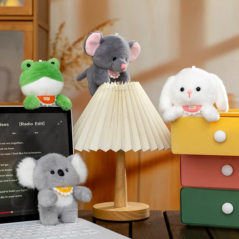 Hot Wholesale Cute Animal Plush Toy Computer Decoration 13cm Dressing Doll Office Work Partner Colleagues Giving Gifts