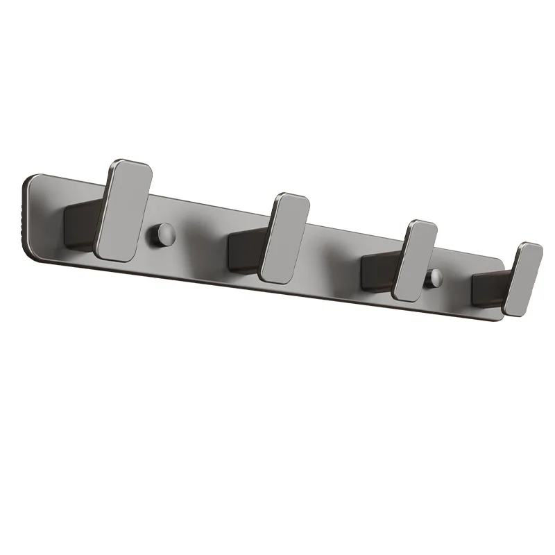 ABS Black Hook Bathroom Towel Hook Living Room Door Back Clothes Simple Black Storage To Save Space