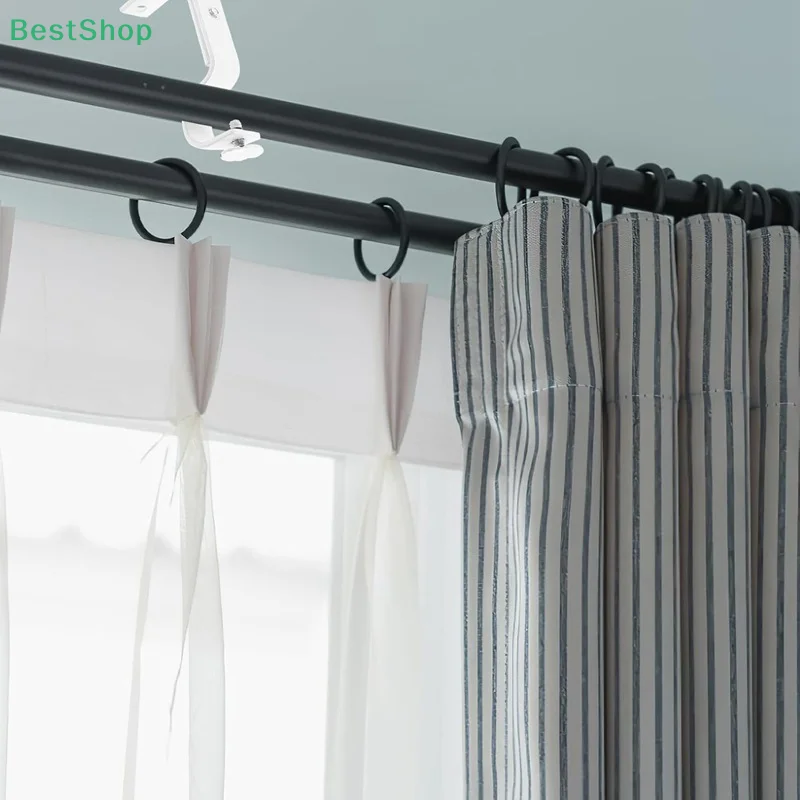 Adjustable Curtain Holder Curtain Rods No Drilling Support Bracket Middle Mini Blinds Drapery Clothes White Hangers 18-22mm