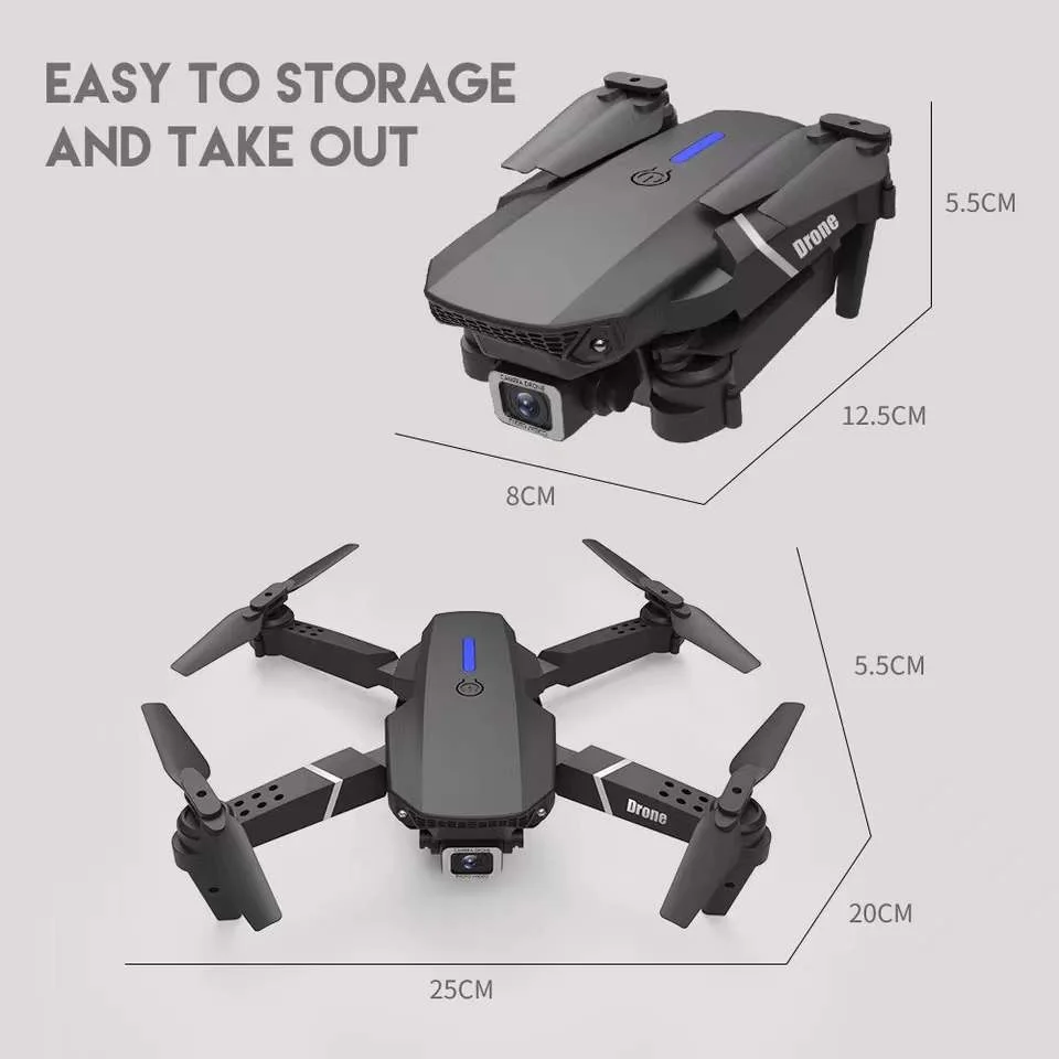 2022 Latest Waterproof Professional RC Drone with 4K Camera Rotation,Drone  with Dual Camera for Kids And Adults, E88 Pro RC Drone 4K Camera Rotation