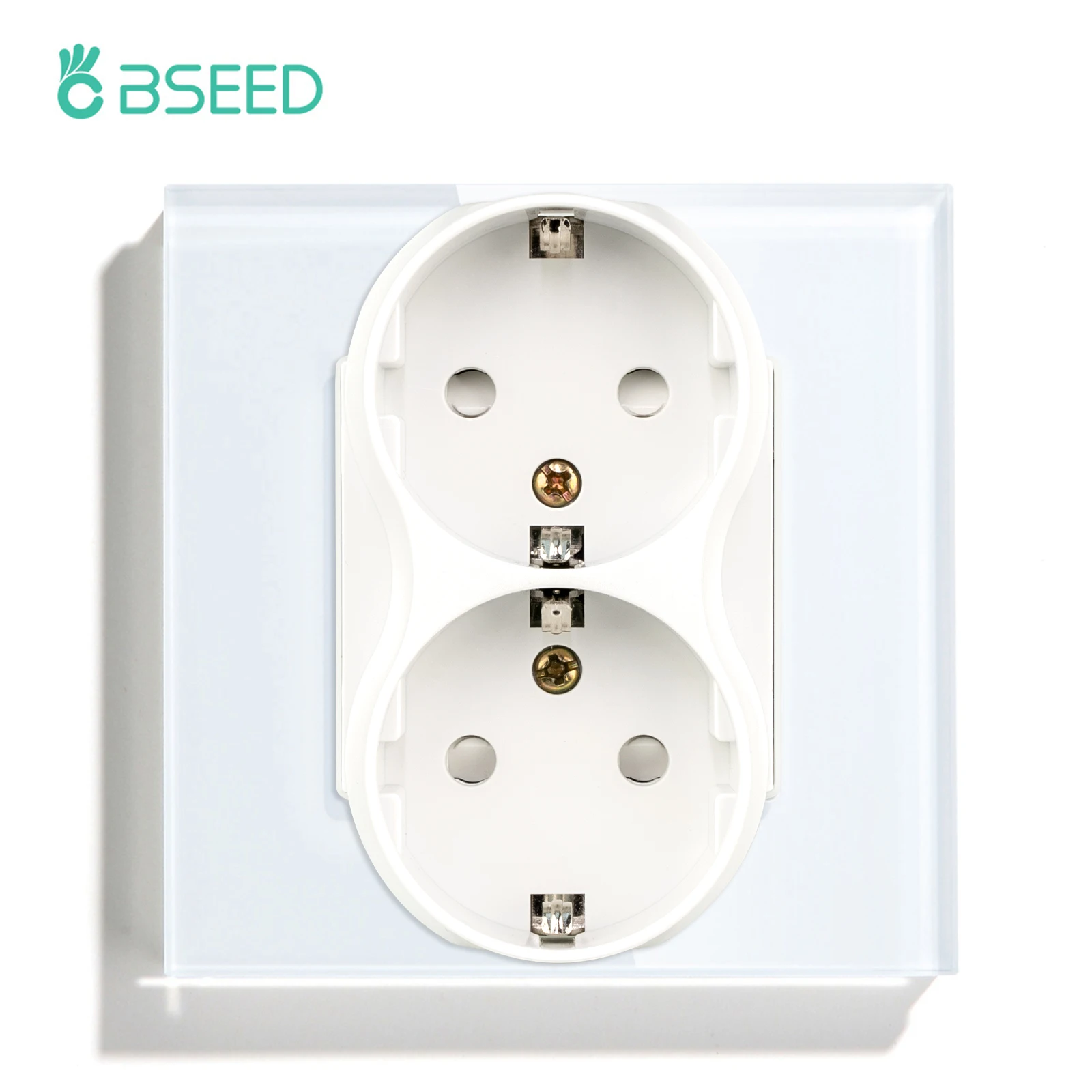 BSEED-enchufe de pared doble estándar europeo, Panel de cristal, enchufes  eléctricos para mejorar el hogar, 157mm, Blanco, Negro, oro - Historial de  precios y revisión, Vendedor de AliExpress - Bseed Store