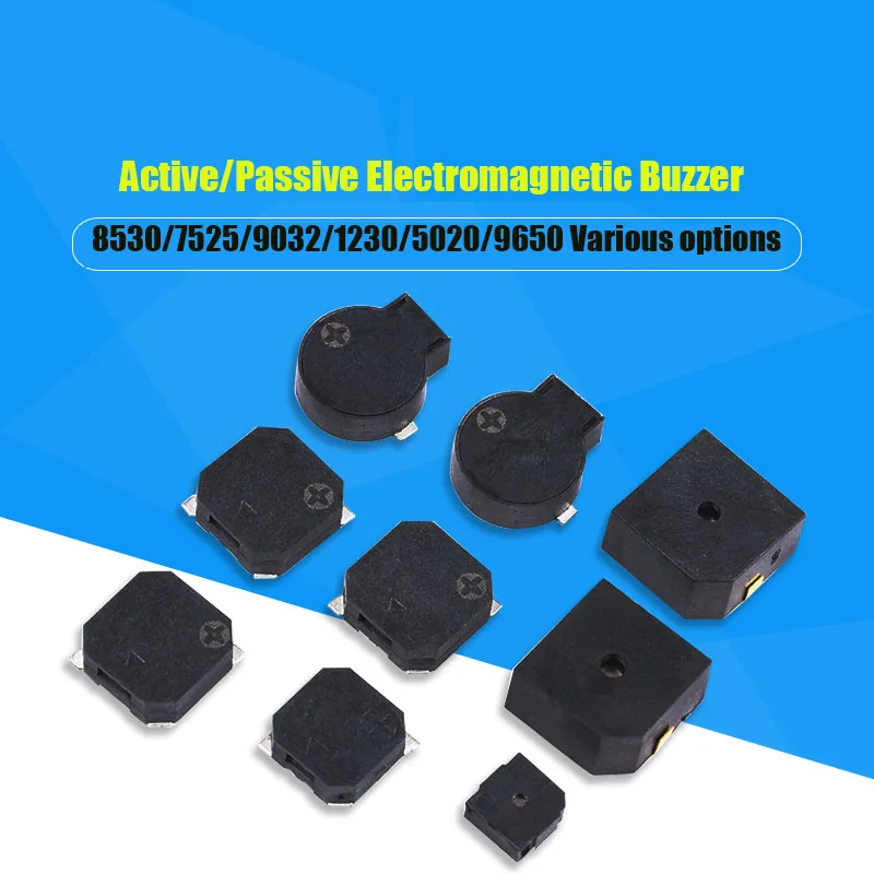 

3V 3.6V 5V Active/Passive Electromagnetic Buzzer 8530/7525/9032/1230/5020/9650 SMD For Alarm DIY Toy Electronic Device Sounders