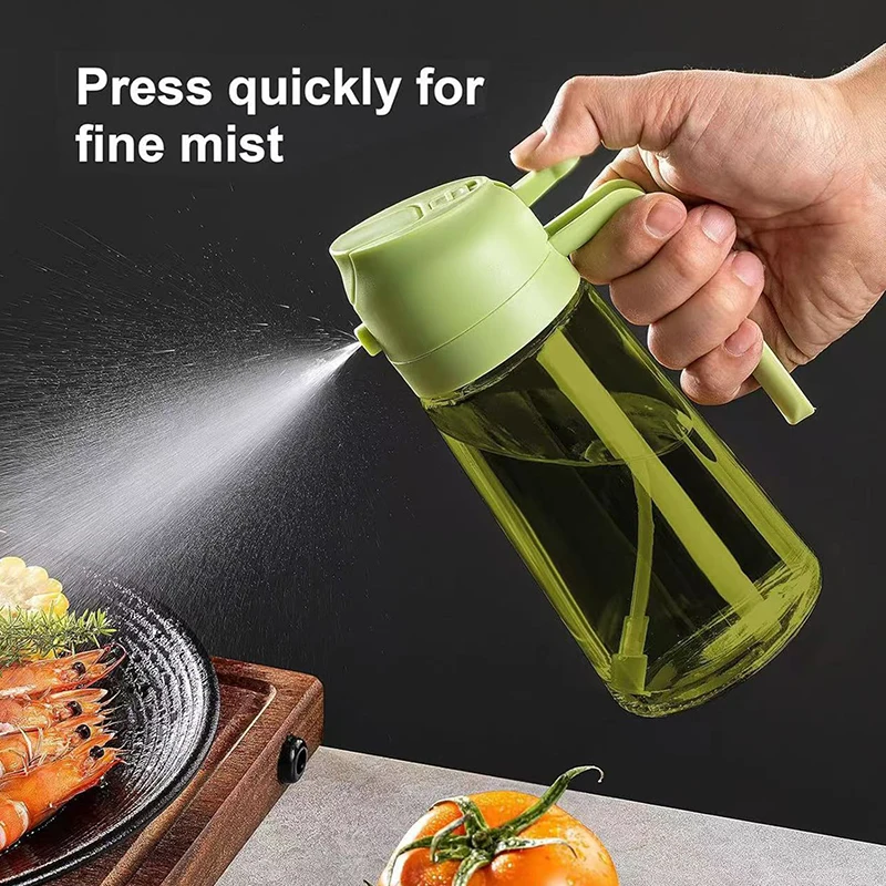 2-in-1 Dark Glass Oil Sprayer Olive Oil Dispenser Lightproof Sprayer For Cooking Salads And Barbecues Barbecue Tools
