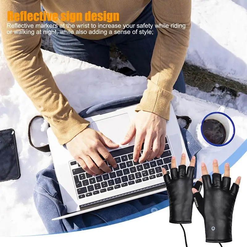 Winter Electric Heated Gloves USB Rechargeable Hand Warmer Heating Gloves Thermal Touch Screen Waterproof Motorcycle Gloves 6