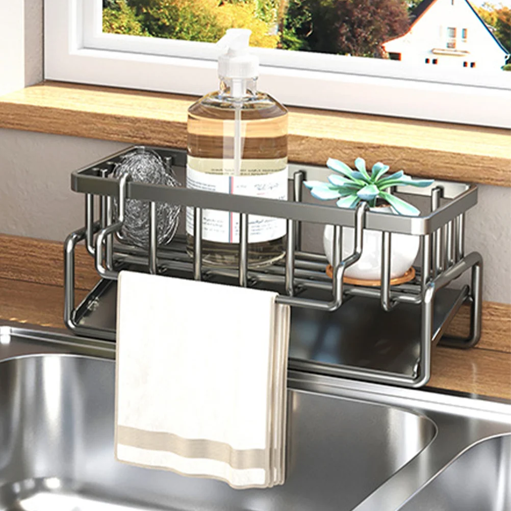 

Sink Dish Cloth Holder for Kitchen Storage Rack Sponge Draining Shelves Organizers
