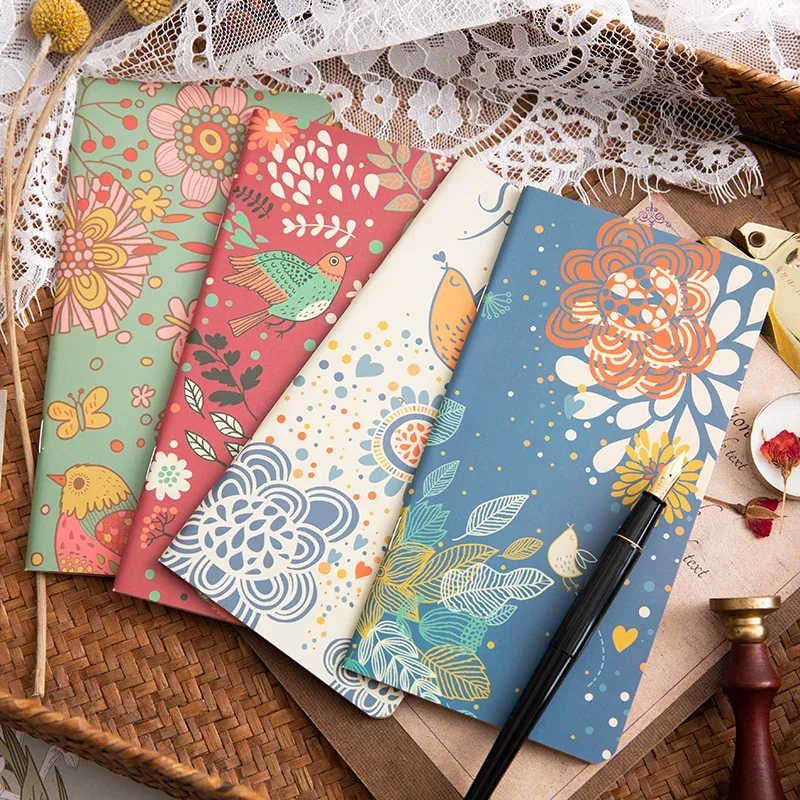 24-Sheets-Korean-Stationery-Flowers-and-Birds-Notebook-Writing-Diary ...