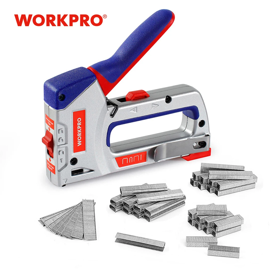 WORKPRO 3 IN 1 Heavy Duty Staple Gun for DIY Home Decoration Furniture Stapler Manual Nail Gun with 800 Staples Nailer|Nail Guns| - AliExpress