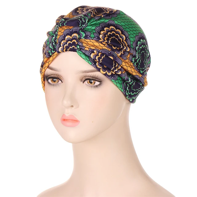 New Africa Style stampa fiore donna cappello turbante cotone Pre legato  foulard chemioterapia berretti chemio berretti