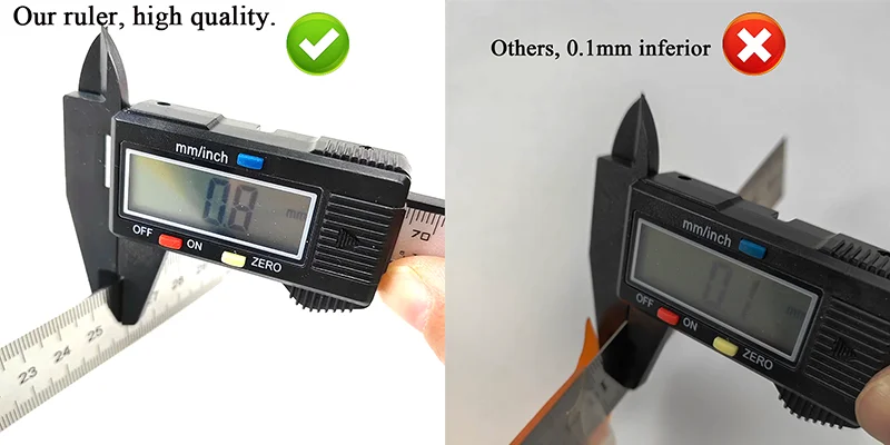 0.8mm Thickness Steel Ruler Thicker Drafting Supplies Hardware Tools Ruler Double Faced Office And School Kawaii