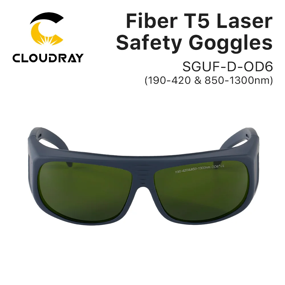 Lunettes de sécurité Laser Cloudray 1064nm 850-1300nm OD6 + CE lunettes de protection Style D pour Machine Laser à Fiber