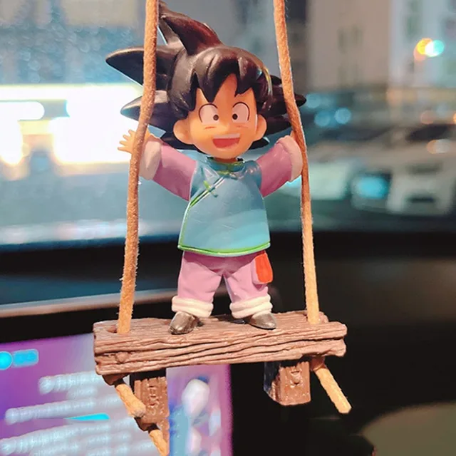 Dragon Ball Son GOku and Trunks Swing Anime Model Car Rearview Mirror Ornaments Birthday Gift Action Decoractions Car Figure Toy 2