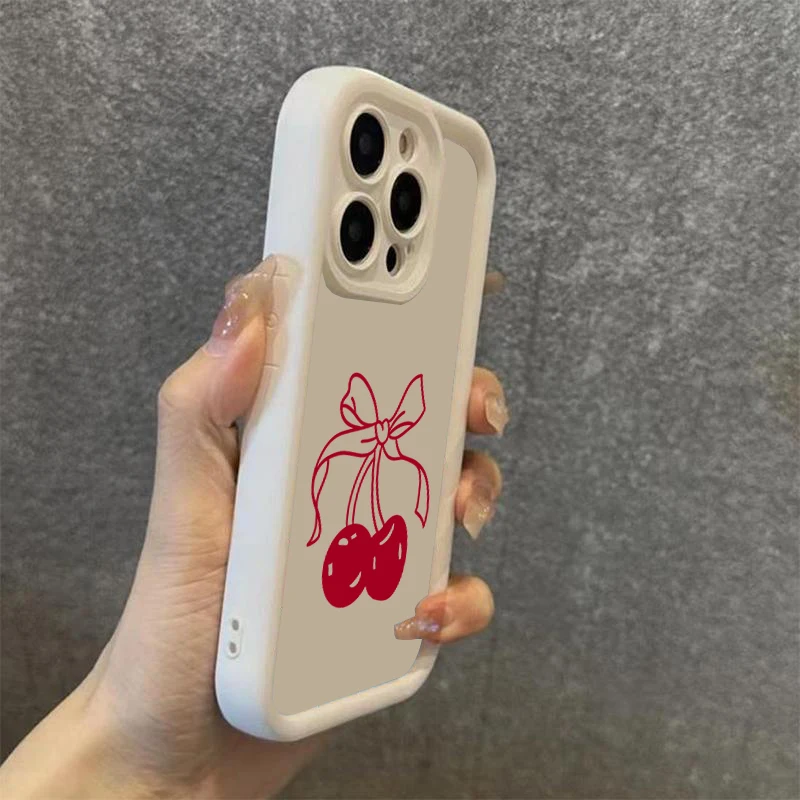 Charming Red Cherry Silicone Phone Case - Soft Protective Cover