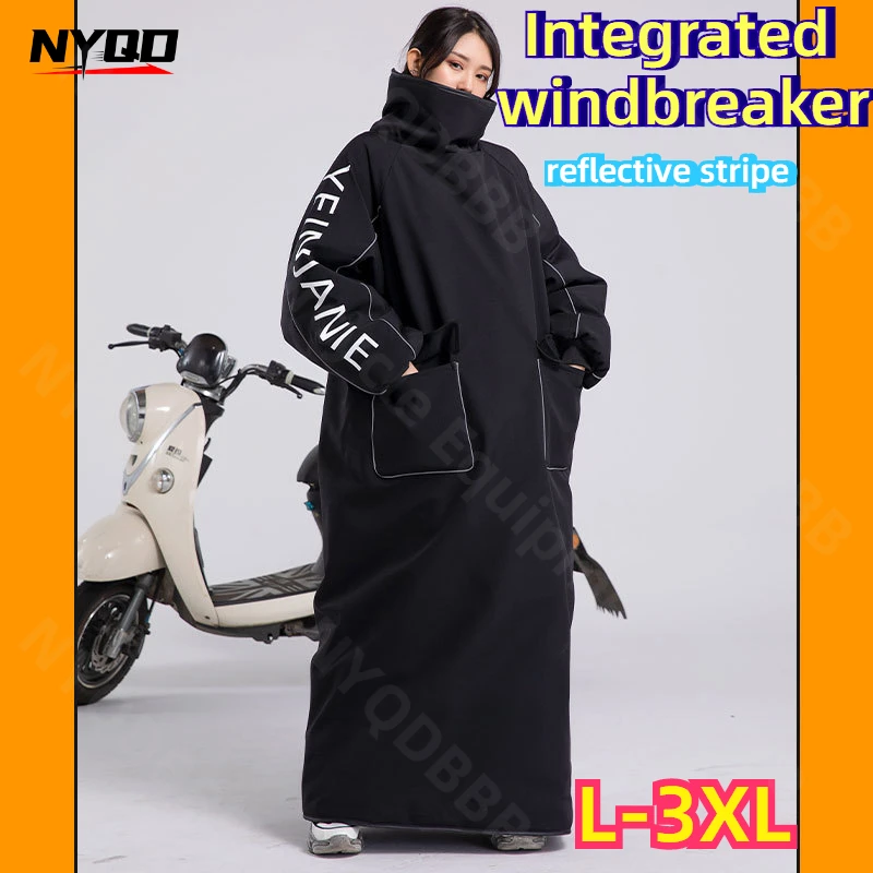Winter Cycling Windproof Clothing with Reflective Safety and Thick Fleece Warm and Windproof Waterproof Clothing
