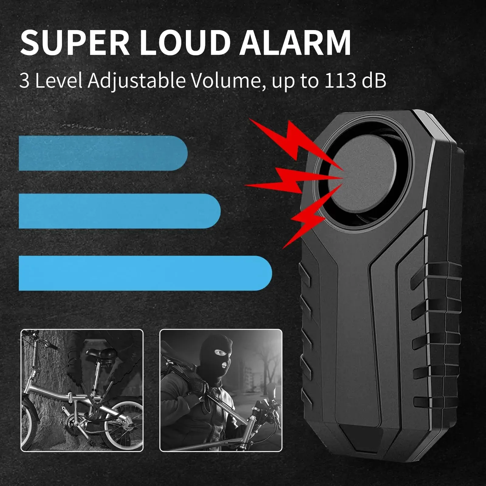 Anti-Theft Bicycle Motorcycle Alarm 113dB Wireless Security Vibration Sensor Waterproof Electric Bike Alarm with Remote Control