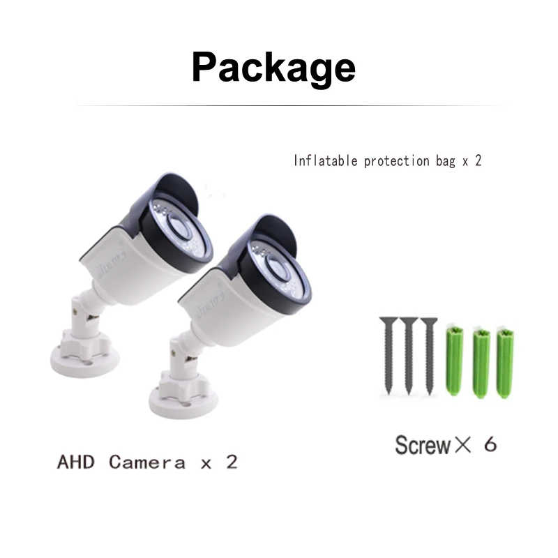2 Pcs 1MP/ 2MP/ 4MP/ 5MP AHD Camera Security Surveillance Hd Infrared Night Vision CCTV Outdoor Waterproof Home Cam CVI CVBS TVI