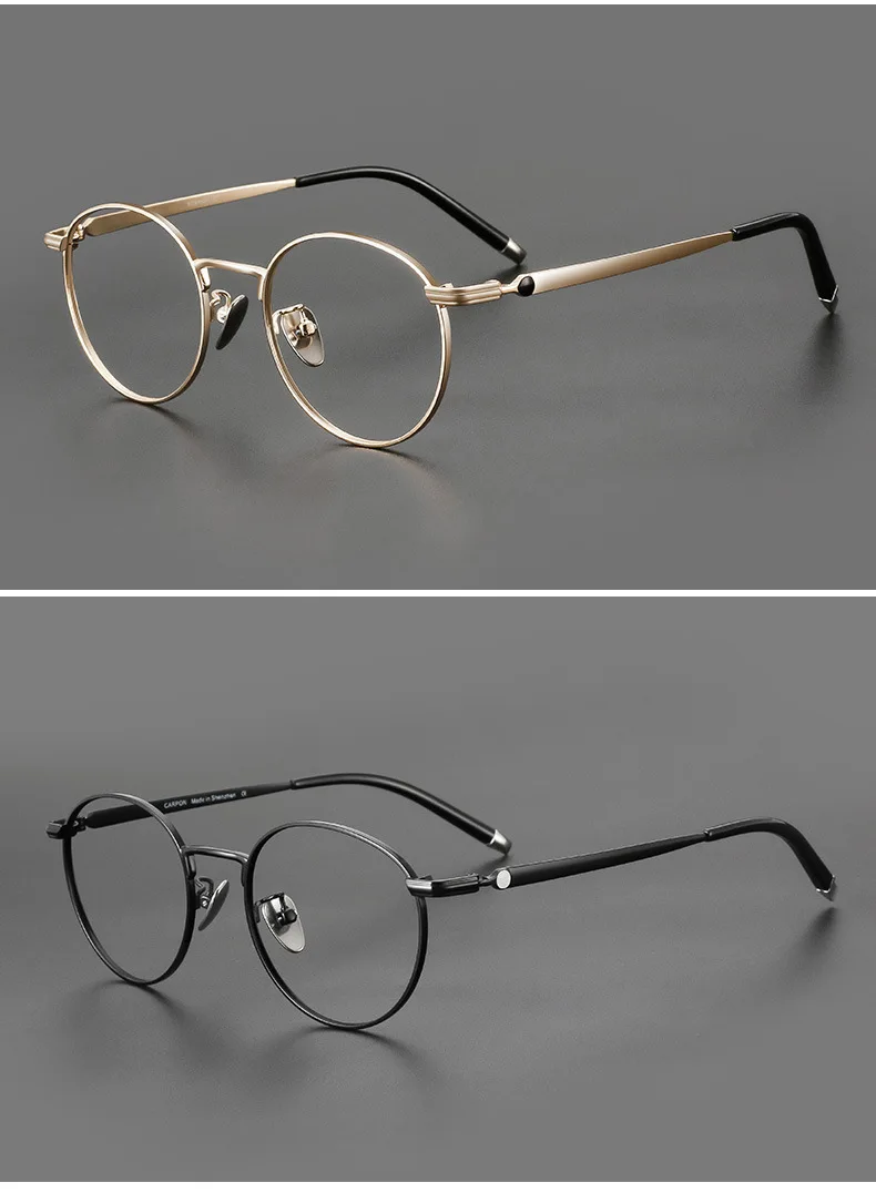 Titanium Reading Glasses - Lightweight Round Frame, Anti Blue Light, Single Focus Lenses